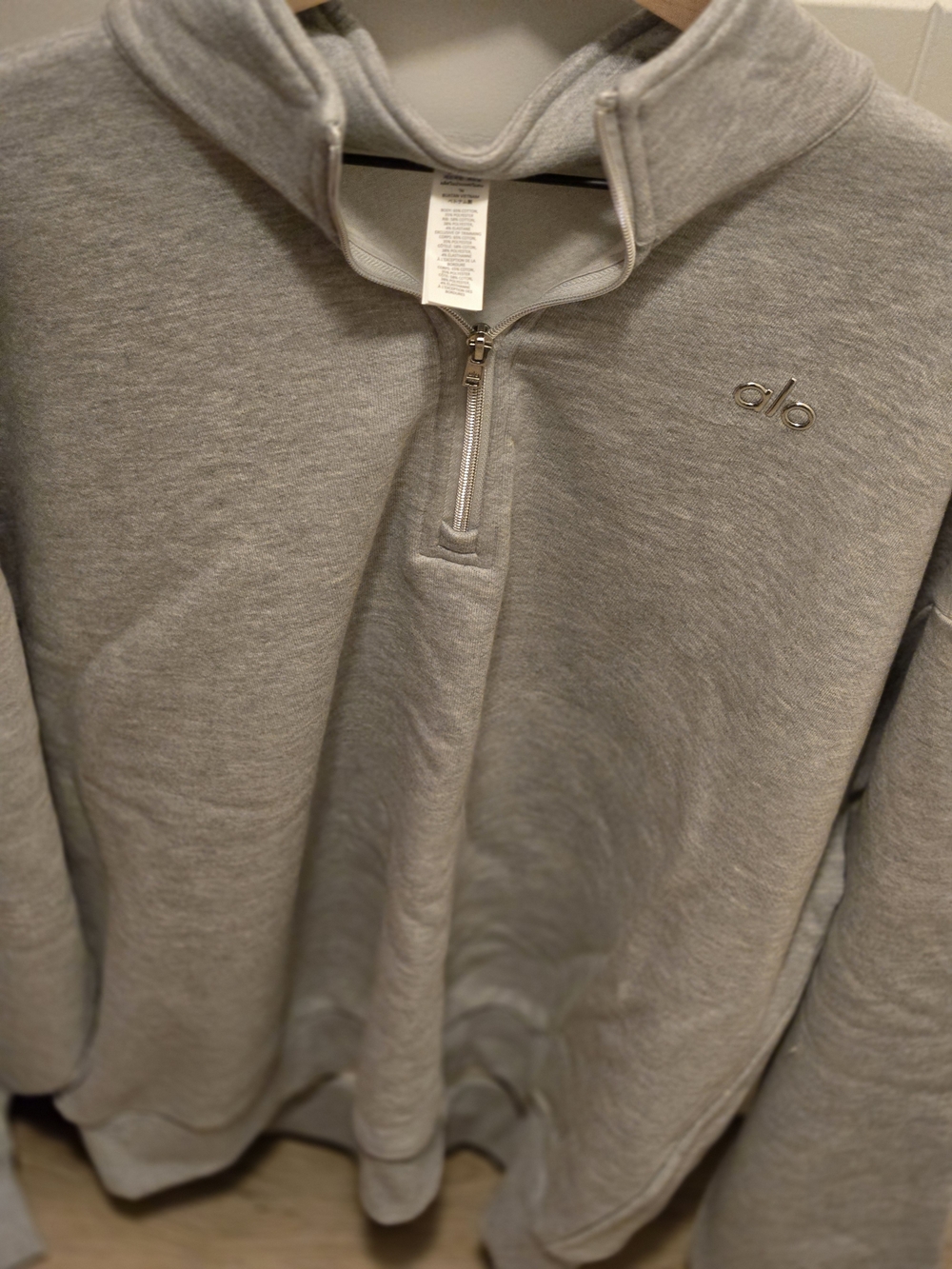 ALO Yoga Light Gray Fleece Hoodie and Sweatpants Set - Picture 6 of 9
